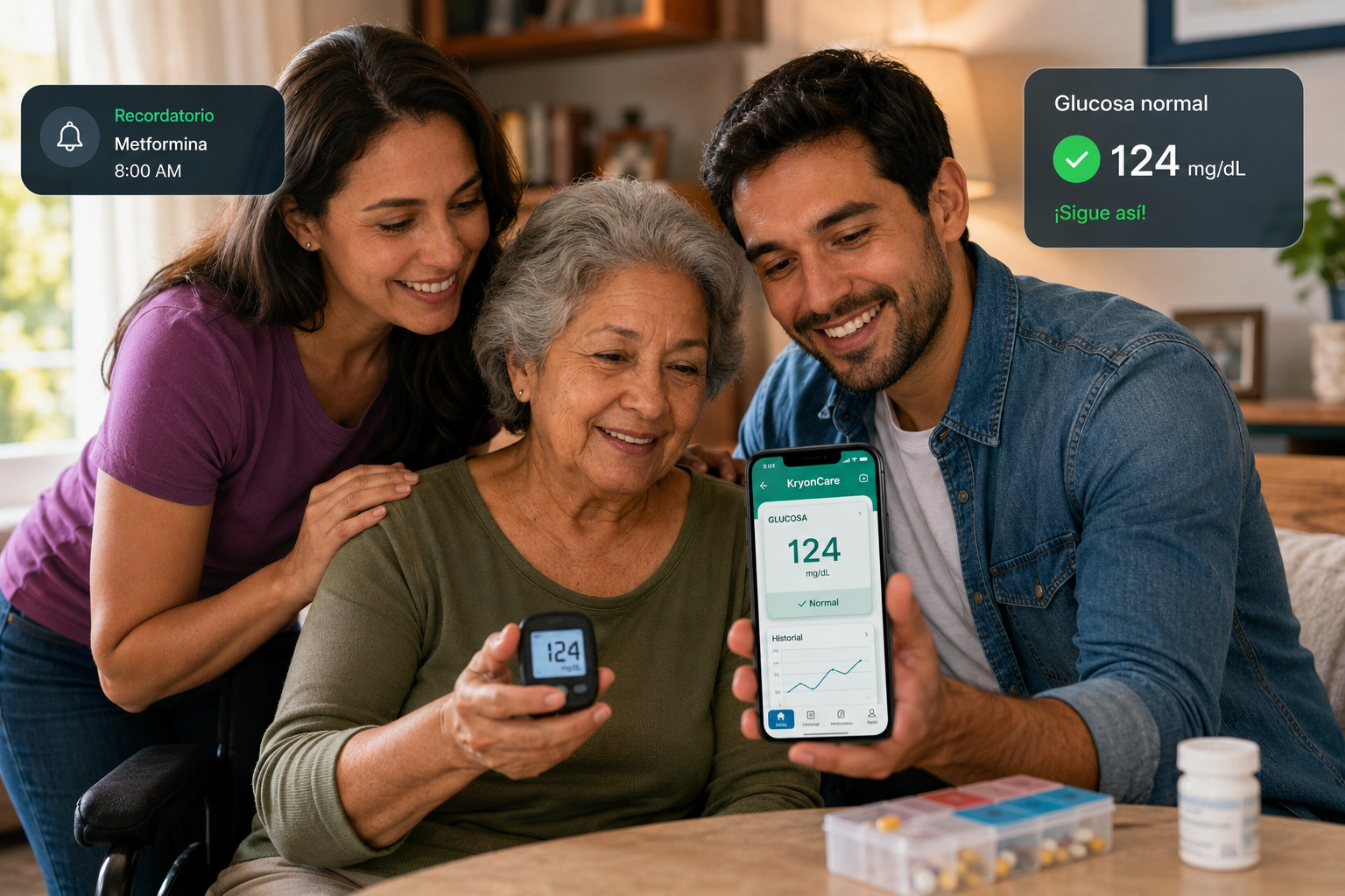 Control de diabetes con KryonCare